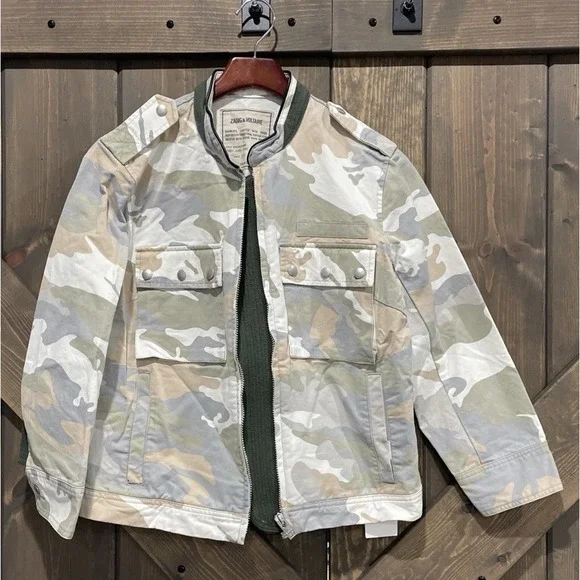 NWT Zadig & Voltaire Women's Kavy Camou Jacket camouflage Military Jacket Size L - Picture 7 of 16
